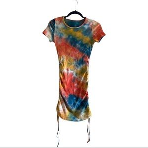 3 for $20 Tie-Dye body con dress with adjustable length ties